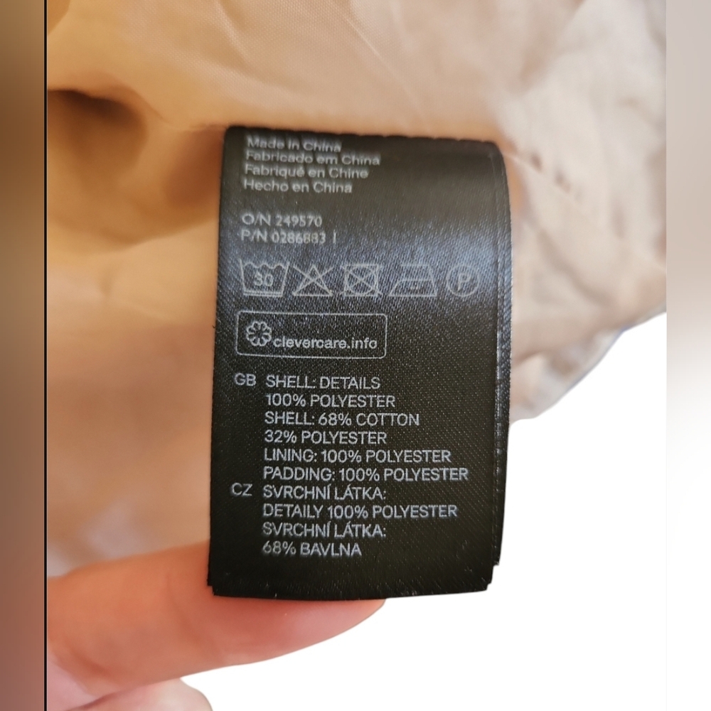 H&M Oatmeal Blazer Biker Jacket Zip-up Womans Sz 2 - Picture 6 of 7